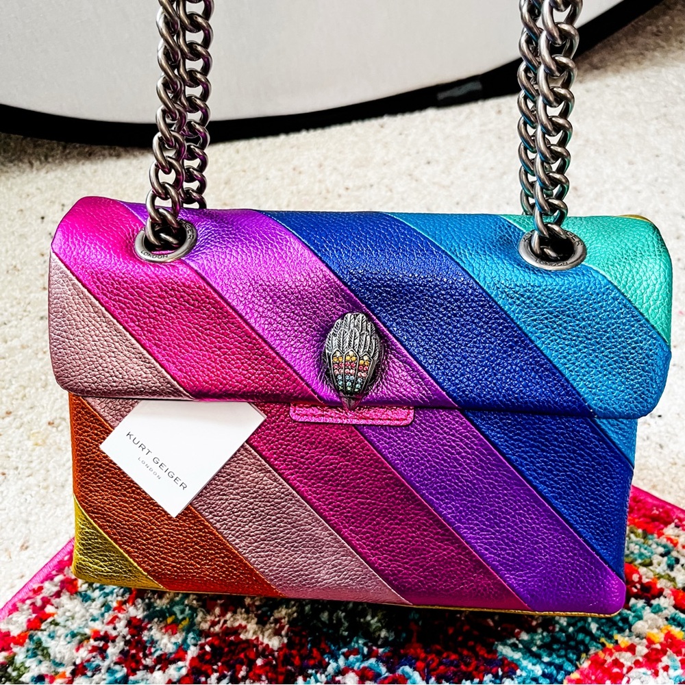 Kirk Geiger Leather Kensington Bag Multi Rainbow NWT